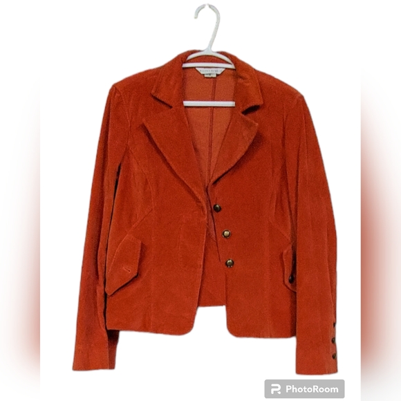 Bianca Nygard Corduroy Jacket Orange Size 8 - Picture 1 of 9